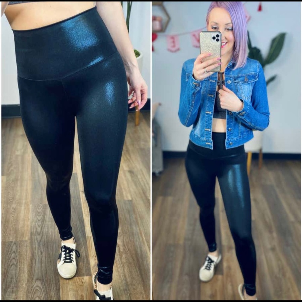 All The Buzz Ultra Activewear Shine Mermaid Black Leggings